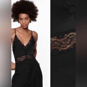 NWOT Zara Black Lace Bodysuit Size OS